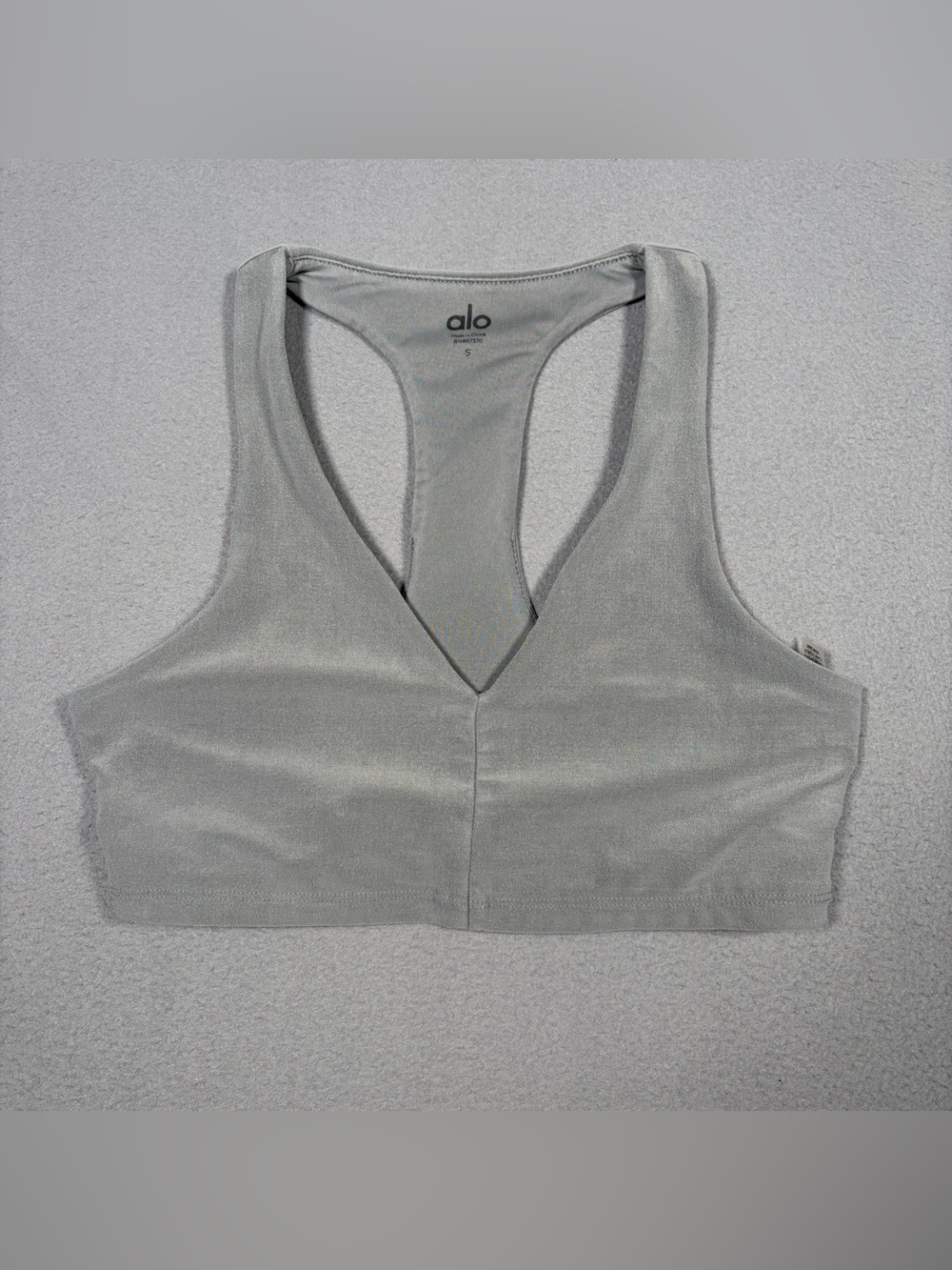 Alo Yoga Alosoft Base Bra Women’s Small Gray Bralette Activewear Gym Yoga
